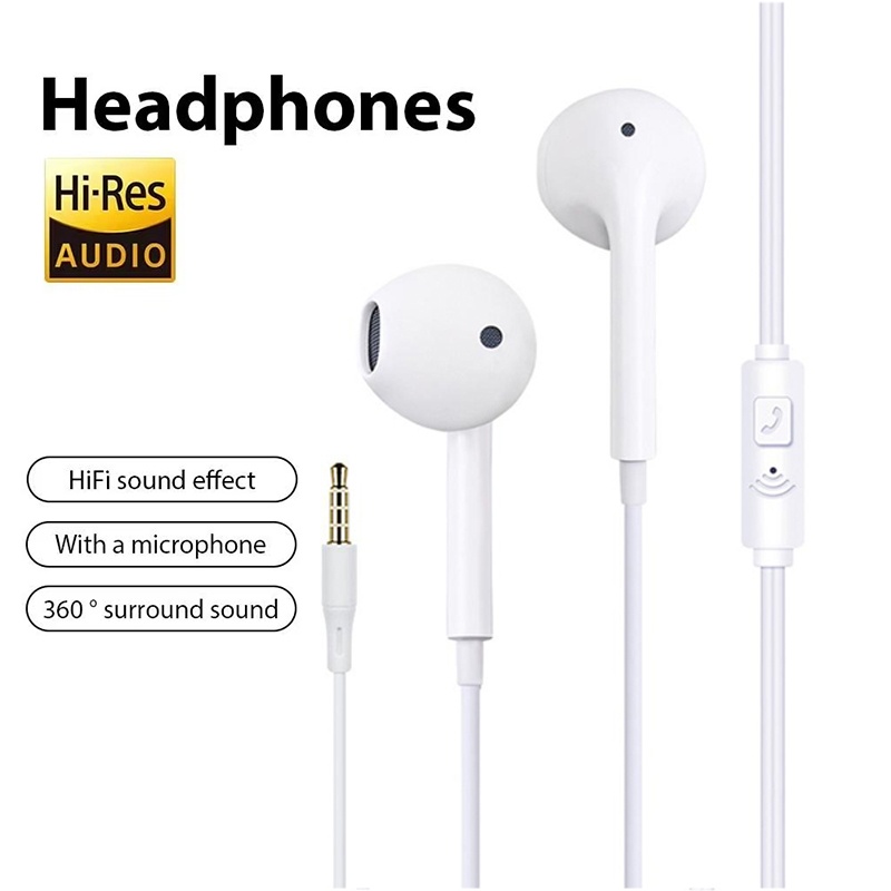 Running Gear Headphones - 3.5mm 유선 이어폰(마이크 포함) 중저음 스테레오