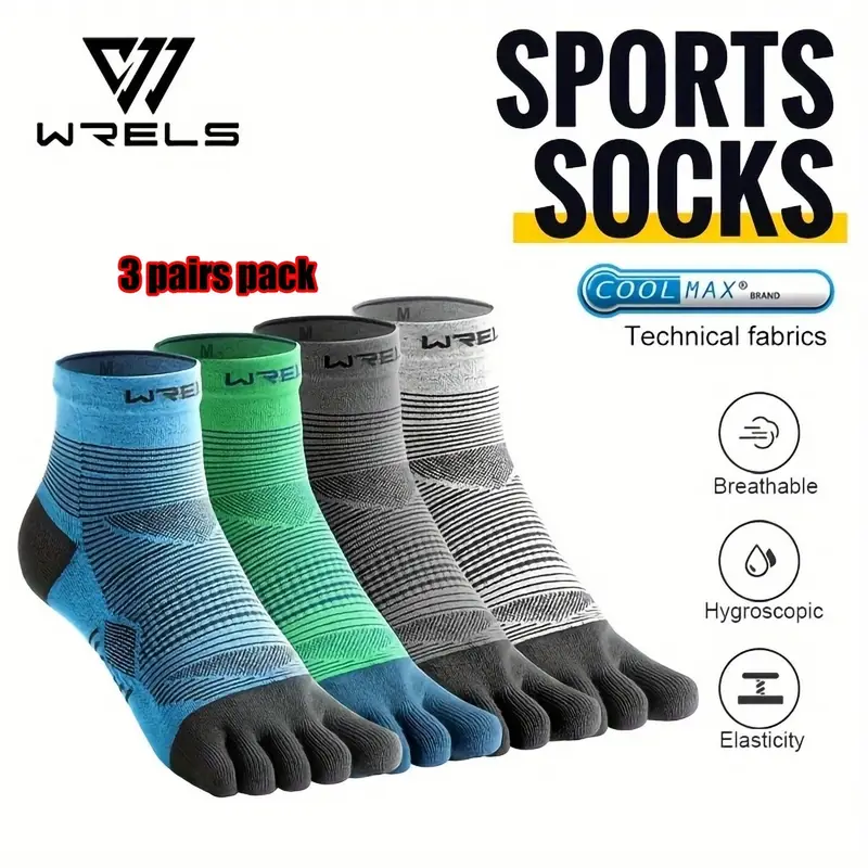 Anti Blister Sock - WRELS 1/3쌍 발가락 양말 COOLMAX 다섯