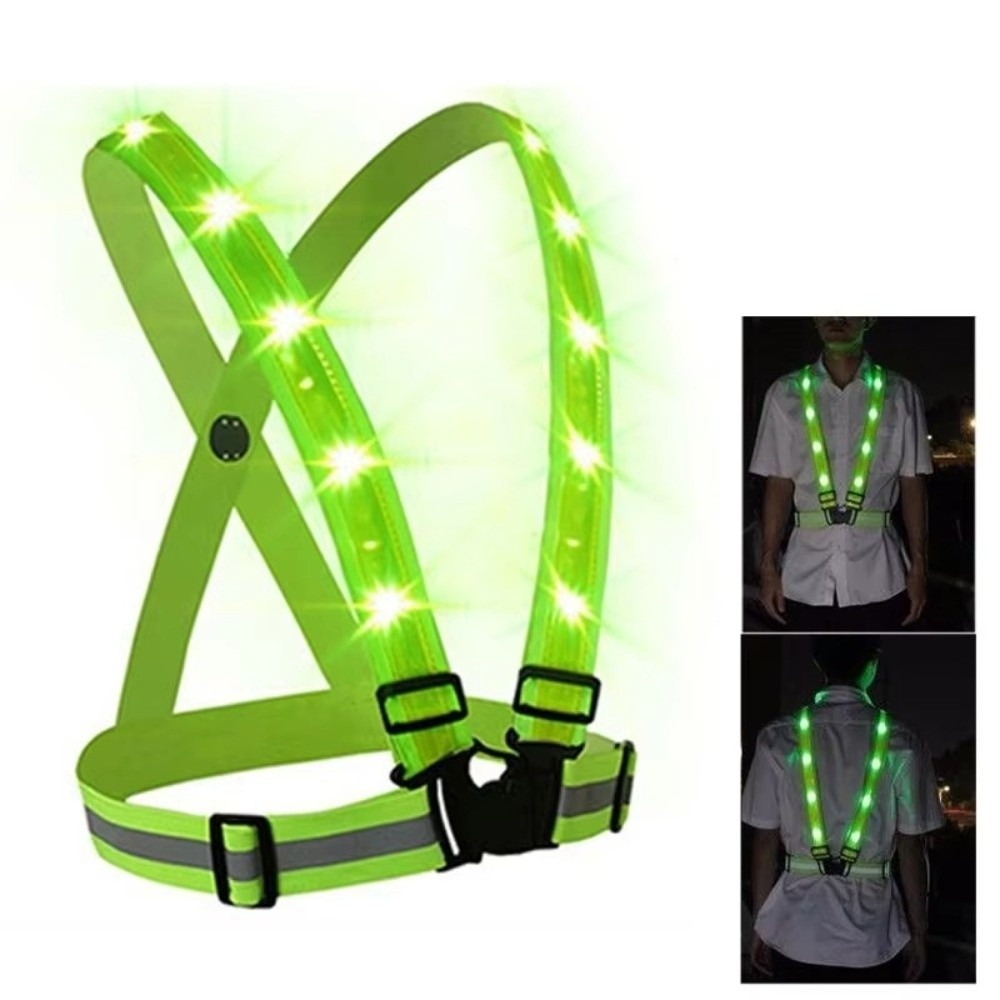 Running Gear Lights - 새로운 폴리에스터 LED 안전 조끼 녹색