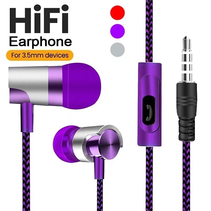 Running Gear Headphones - 유선 이어폰 인이어 헤드셋 메탈 베이스