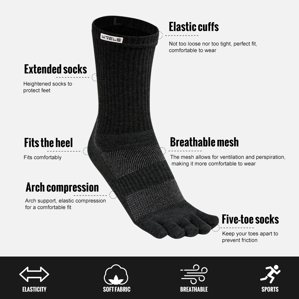 WRELS 1/2/3켤레 세트, 발가락 양말, 통기성  - Anti Blister Sock 리뷰 및 가격